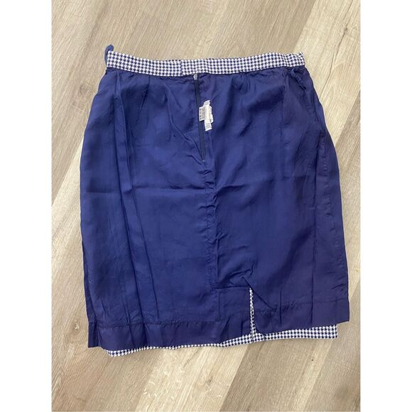 Celine Paris Blue White Houndstooth Straight Pencil Skirt, Size 40 / US Medium * - Picture 13 of 14